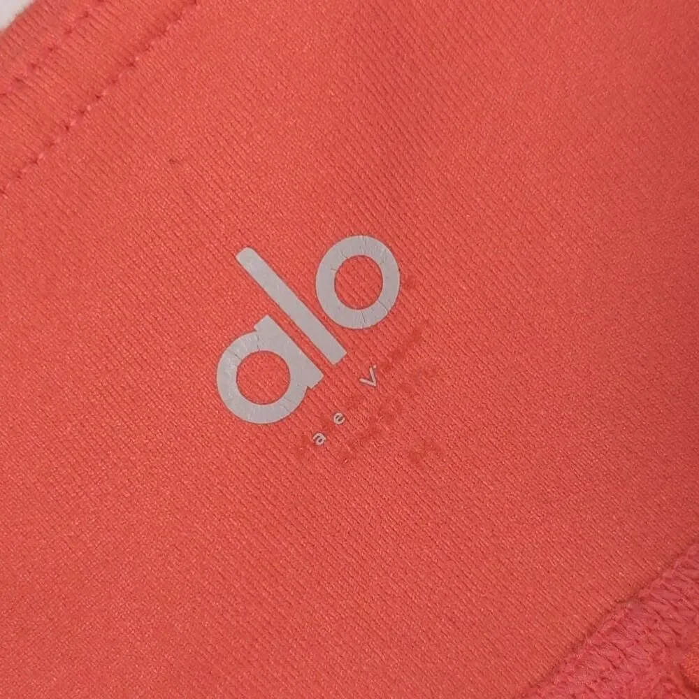 ALO YOGA Women's Leggings MEDIUM Neon Coral Activewear Yoga